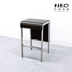 【中古品】NEO FORM ネオフォルム カウンター チェア ハイ バー スツール ウッドシート スチールフレーム