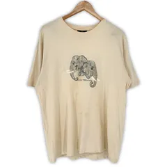 JIM THOMPSON ジムトンプソン 半袖Tシャツ M ベージュ アイボリー 象 光沢 プリント Tシャツ カットソー トップス メンズ 古着のサムネイル