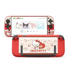 Kuitmor Switch 2 Switchカバー switch2対応 スイッチ2025 スイッチ PC製 joy con 保護カバー 分体式 全面保護 薄型 傷防止 汚れ防止 対応耐衝撃 取り外し簡単 可愛い プレゼント 楽しい仲間たち (レッド)