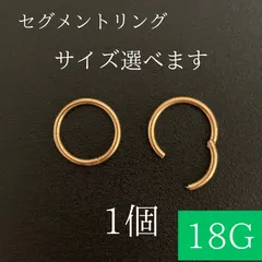セグメントリング　18G　1個　ゴールド　ボディーピアス　軟骨ピアス　ボディピアス　セグメントピアス