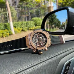 ヒューブロ Hublot? メンズ多機能機械式腕時計 - フルオートマチックムーブメント、316ステンレスケース、天然ゴムバンド｜本日限定特価｜新品未使用