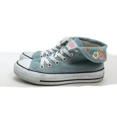 s■【22cm】コンバース/CONVERSE ALL STAR 花刺繍 ハイカットスニーカー■水色/LADIES/71【中古】