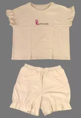 【中古】衣料雑貨 おぱんちゅうさぎ フリルラウンジセット(半袖＆ショートパンツ) ナチュラル 女性用XLサイズ 「おぱんちゅうさぎ×GU」