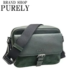 コーチ バッグ メンズ COACH ショルダーバッグ レザー スエード ハドソン クロスボディー CB906 QBRFT アマゾングリーン 送料無料