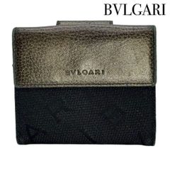 BVLGARI ブルガリ ロゴマニア 二つ折り 財布 キャンバス レザー