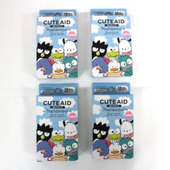 ★４個セット★はぴだんぶい ばんそうこう 322549 サンリオ 【日本製】SANRIO ポチャッコ あひるのペックル タキシードサム ハンギョドン バッドばつ丸 けろっぴ 絆創膏 18枚入 子供 キッズ 傷テープ