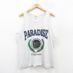 XL/古着 ビンテージ タンクトップ メンズ 00s パラダイス カリフォルニア クルーネック 薄グレー 霜降り 25jul07 中古