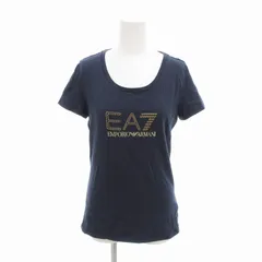 エンポリオアルマーニ EMPORIO ARMANI EA7 Tシャツ ロゴ プリント ビジュー 半袖 L ネイビー /HO レディースのサムネイル