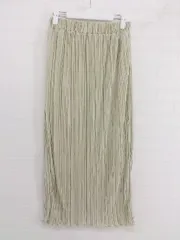 ◇ LOWRYS FARM ローリーズファーム ウエストゴム サテン調 ロング プリーツ スカート サイズＦ ベージュ レディース P  【中古】 【1209160005910】