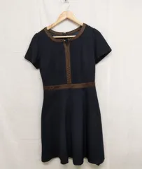 エスプリミュール 半袖ひざ丈ワンピース ブラック 9サイズ