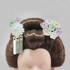 1/6ドール 22㎝ドール　人形用髪飾り　かんざし　つまみ細工　ドール用　1/6ドール
