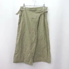 ◇ nano universe バックファスナー　シンプル　大人カジュアル ロング丈 フレア スカート サイズ38 カーキ系 レディース E  【1506130014430】