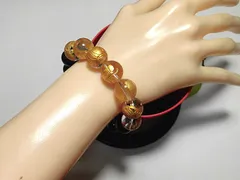 天然石 水晶七福神+オブシディアンブレスレット 内周19.3cm 　　250720060