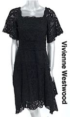 【ほぼ未使用】Vivienne Westwood RED LABEL ヴィヴィアンウエストウッド レース ドレス ワンピース 結婚式 黒　2A54