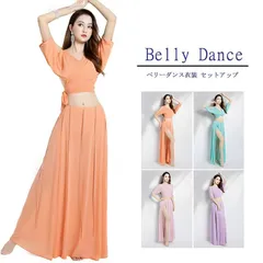 ベリーダンス 衣装 セット ベリーダンス レッスン着 練習着 衣装 セットアップ シースルー トップス スリット入り スカート 2点セット キラキラ フリンジ ダンス