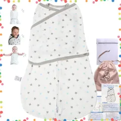 【人気商品】HOSHI) (M 洗濯ネット＆巾着付属 オールシーズン用 出産祝い 100%天然コットン】ベビー用品 【IHDI認証済み おくるみ 新生児 Hirashinn【特許出願・3WAY調整可能】スワドル