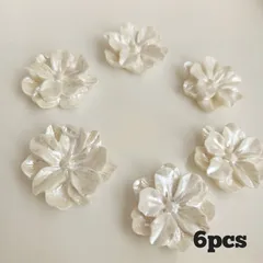 №4 お花カボション　6個セット　ハンドメイド　パーツ　花
