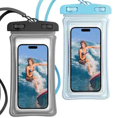 【人気商品】ケース IPX8認定 完全防水 海 お風呂 プール 水中撮影 スマホ防水ケース タッチ可能 顔認証 気密性 水に浮く 防水カバー 防水 ストラップ付き 首かけ ぼうすい ケース 海水浴 水泳 潜水 温泉 iPhone 15 14 pro 【2枚セッ