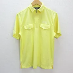 k■キャロウェイ/Callaway ハーフジップ 半袖ドライポロシャツ/ゴルフウェア【L】黄/MENS■101【中古】