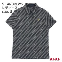 セントアンドリュース St.Andrews ゴルフ ポロシャツ L ブラック総柄