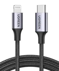 ★UGREEN USB-C Lightningケーブル【MFi認証取得 PD対応 1M】急速充電 ライトニングケーブル 高耐久 ナイロン編みiPhone 14 / iPhone 13/12/iPhone 11/iPhone X/iPhone 8 8 Plus