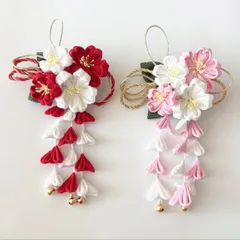 つまみ細工 髪飾り 七五三 成人式 卒業式 袴 振袖 和装 着物 ヘアクリップ ヘアアクセサリー 女の子 3歳 7歳 記念日 さがり藤 梅 桜