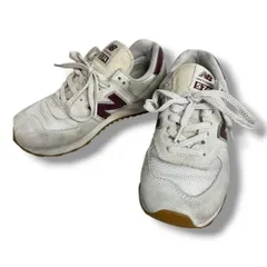 New Balance WL574RCF ニューバランス 白・赤紫 ホワイト・バーガンディ white・burgundy 23.5cm レディース 靴 シューズ プラスエスW-No.431
