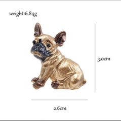 【海外製品】フレンチブルドッグ ブローチ　3cm×2.6cmフレンチブルドッグ