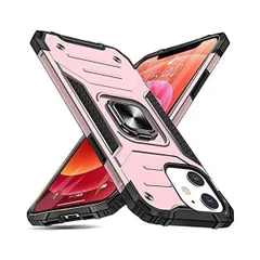 iPhone 12 Mini ケース リング付き 衝撃吸収 耐衝撃 落下防止 米国軍事MIL標準取得 (ピンク IPhone 12 mini)