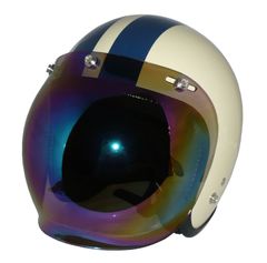 新品！ ZK-300 スモールジェット 内装着脱式で外して洗える【アイボリー/ネイビー】+レインボーバブル（劣化防止UVカット＆ハードコート加工済） SG公認 PSC認可 全排気量対応 盗難防止金属ホルダー フリーサイズ(57～60㎝)
