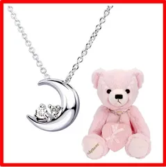 【送料無料 】04月誕生石 ダイヤモンド・ピンクベア [シアーズ] クレセントムーン ネックレス レディース 天然ダイヤ×4月 誕生石 ダイヤモンド シルバー 