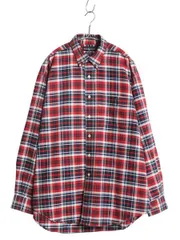 【お得なクーポン配布中!】 90s THE BIG SHIRT ラルフローレン チェック 長袖 ボタンダウン シャツ メンズ L オールド ポロ オックスフォード ビッグシャツ 長袖シャツ