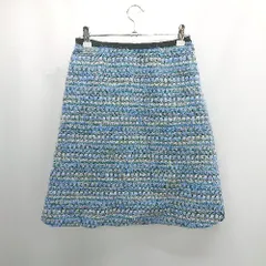 ◇ Θ anatelier アナトリエ 柄入り 膝丈 フレア スカート サイズ36 ブルー系 レディース E  【1506230031016】