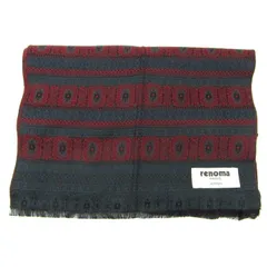 レノマ マフラー 総柄 ブランド 小物 メンズ グリーン×レッド renoma 【中古】