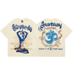 ヘルスター Hellstar Studios Yoga Short Sleeve Tee Shirt Cream 半袖 Tシャツ ゆったり ユニセックス 並行輸入品 ベージュ S M L XL