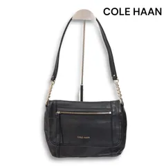 COLE HAAN コールハーン 本革♪ リアル レザー チェーン ワンショルダー バッグ Sz.F レディース 黒
