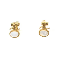 Courreges クレージュ  イヤリング   ゴールドカラー GP レディース ロゴ/カラーストーン アクセサリー　240001151933
