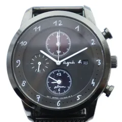 【極美品】Agnes b. シルバー×ブラック クロノグラフウォッチ tifana_1-240002224676