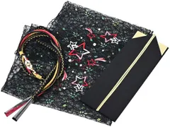 つぶ　成人式　豪華振袖　袋帯　帯揚げ　帯締め　ラメ生地　人気の黒 つぶ 成人式 豪華振袖 袋帯 帯揚げ 帯締め ラメ生地 人気の黒