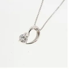 【jv528】 ネックレス 一粒ダイヤ K10WG ホワイトゴールド ダイヤモンド 0.07ct 未使用【中古】レディース