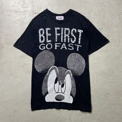 90年代 Disney ディズニー ミッキーマウス キャラクタープリントTシャツ メッセージ  メンズM 