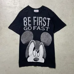 90年代 Disney ディズニー ミッキーマウス キャラクタープリントTシャツ メッセージ  メンズM 