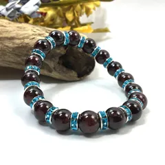 ガーネット パワーストーン ブレスレット 天然石 10mm （ライトブルー）メンズ・レディース 男性・女性 数珠ブレス 開運  [3] 