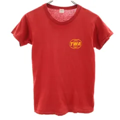 mayo SPRUCE メイヨスプルース 70s USA製 ヴィンテージ TWA 半袖 Tシャツ S レッド シングルステッチ レディース 古着
