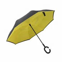 逆さ傘 逆折り式 逆開き 傘 自立式 晴雨兼用 UVカット 8本骨 大型 黄