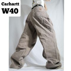 カーハート　ワークパンツ　ペインターパンツダック地 極太　バギー　古着　ベージュ 古着 Carhartt ダック ペインターパンツ カーハート 古着 極太