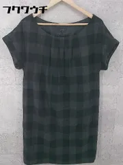 ◇ LOUNIE ルーニィ ウール チェック 半袖 膝丈 ワンピース サイズ40 ブラック ダークグレー レディース 【中古】 【1002801339302】のサムネイル