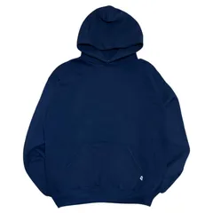 【USA製】90s ラッセル パーカー ネイビー  紺 アメカジ 古着　短丈 大きいサイズ  (L)
