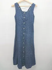 ◇ natural couture ナチュラルクチュール ノースリーブ 膝下丈 デニム ワンピース サイズF ネイビー レディース P  【1407260023661】のサムネイル