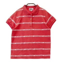 サイズ：1 JACK BUNNY ジャックバニー  半袖ポロシャツ ロゴボーダー柄 レッド系 [240101451341] ゴルフウェア レディース ストスト